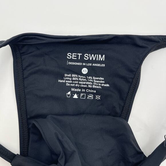 SET Active | NWT Black String Bikini Bottom XS Set Active Swim - Picture 3 of 4